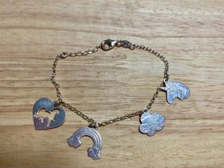 Pulsera Plata Ley 925 Corazón Arcoíris Unicornio