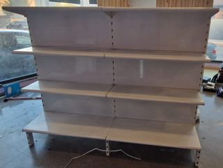 2 Estanterías Góndola Metálicas Blancas