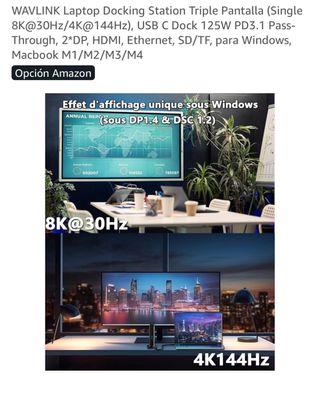 Estación Acoplamiento WAVLINK Triple Pantalla