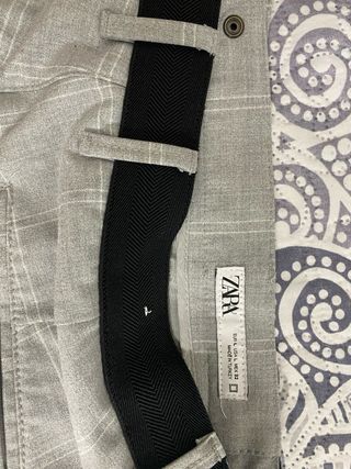 Pantalón Zara Hombre Gris Cuadros