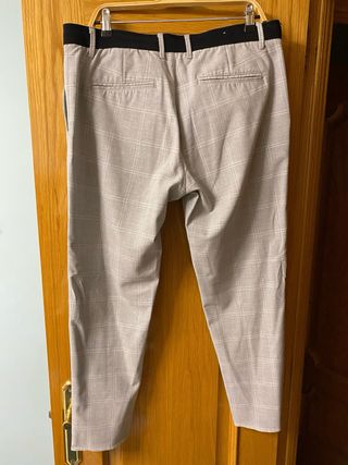 Pantalón Zara Hombre Gris Cuadros
