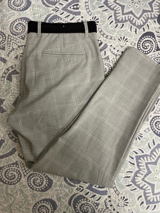 Pantalón Zara Hombre Gris Cuadros