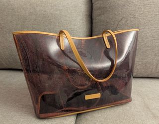 Borsa a tracolla trasparente con stampa Etro
