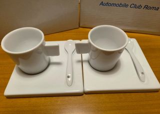 Set 2 tazzine caffè con cucchiaino e piattino