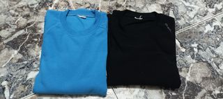 Conjunto 2 jérseis Quechua Azul y Negra. Talla S