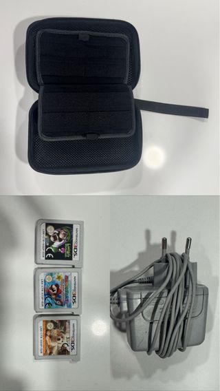 Funda Nintendo 3DS con cargador y juegos