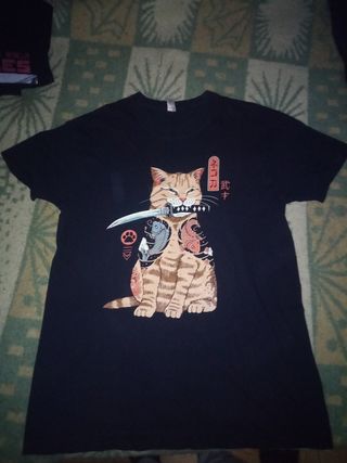 Camiseta Gato Samurái Pam Pling Talla M
