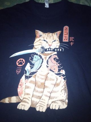 Camiseta Gato Samurái Pam Pling Talla M
