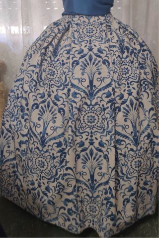 Falda huertana beige y azul