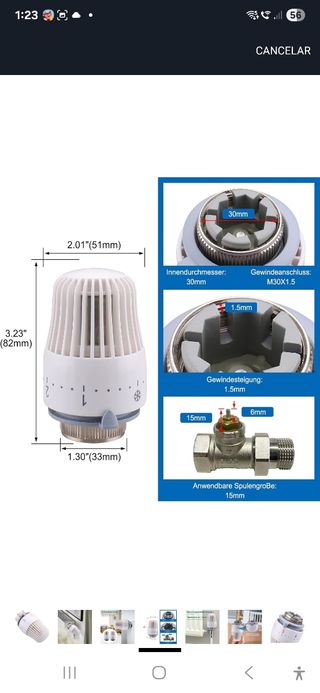 Cabezal termostático VG4007