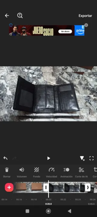 Cartera de piel negra