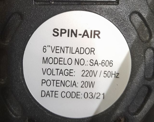 Ventilador SPIN-AIR Negro/Plateado
