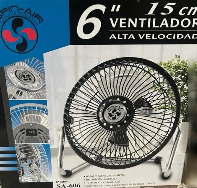 Ventilador SPIN-AIR Negro/Plateado