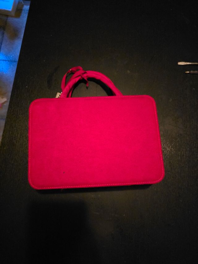 Estuche organizador rosa con asa