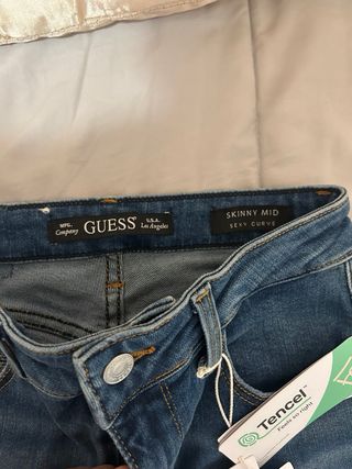 Pantalón Guess Skinny Mid Sexy Curve Azul Talla 36