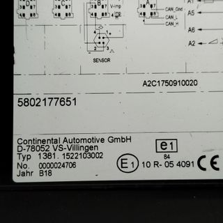 Tacógrafo IVECO 5802177651 A2C1750910020 1522103002 0000024706