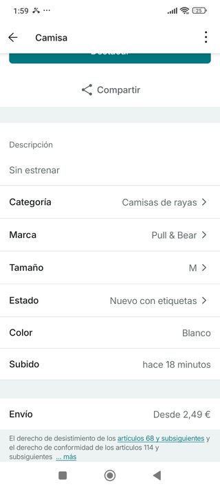 Camisa Pull&Bear Rayas M