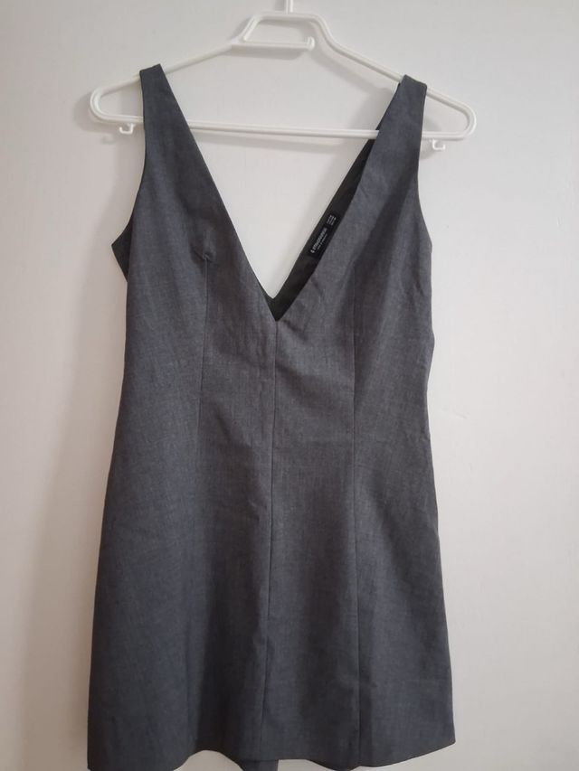 Vestido Manga Cinza Tamanho XS