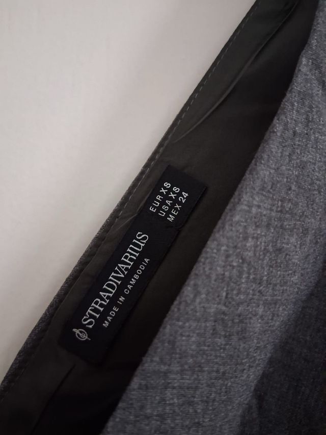 Vestido Manga Cinza Tamanho XS