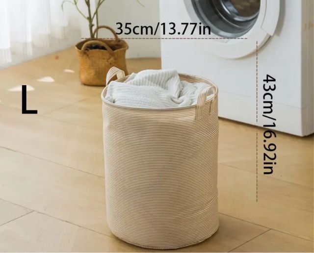 Grande cestino in tessuto beige