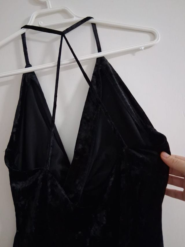 Vestido de veludo preto