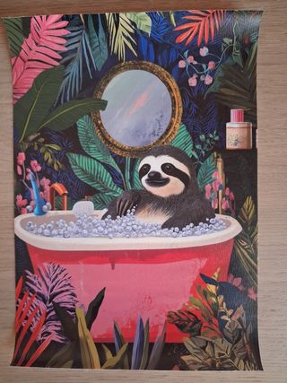 Lámina de perezoso en baño de espuma posh