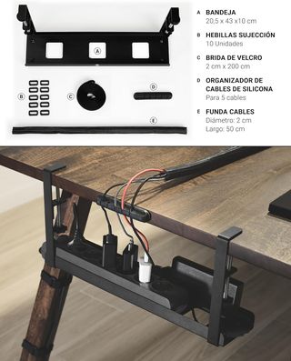 Organizador NUEVO de Cables de Escritorio - 42 cm