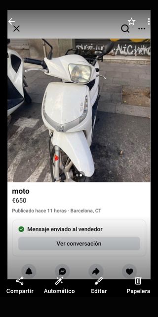 Moto Peugeot tweet 125cc Blanca