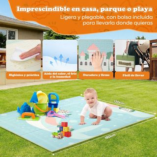 Alfombra Bebé NUEVO Acolchada y Plegable 180x120