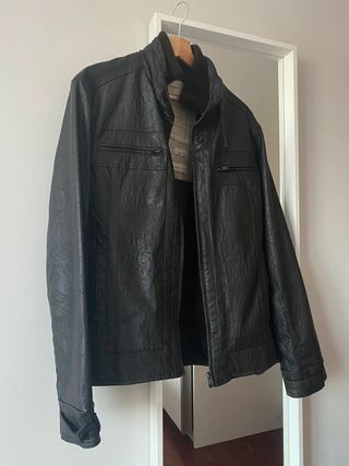 Chaqueta Piel Cuero Vintage Marrón Sin Usar