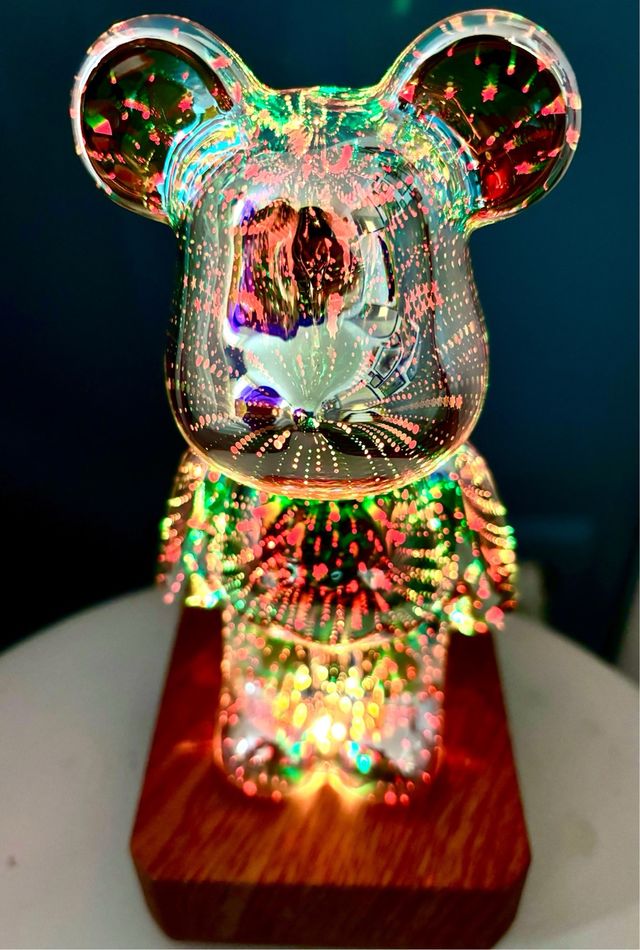 Lámpara Bearbrick Vidrio Mesa Multicolor