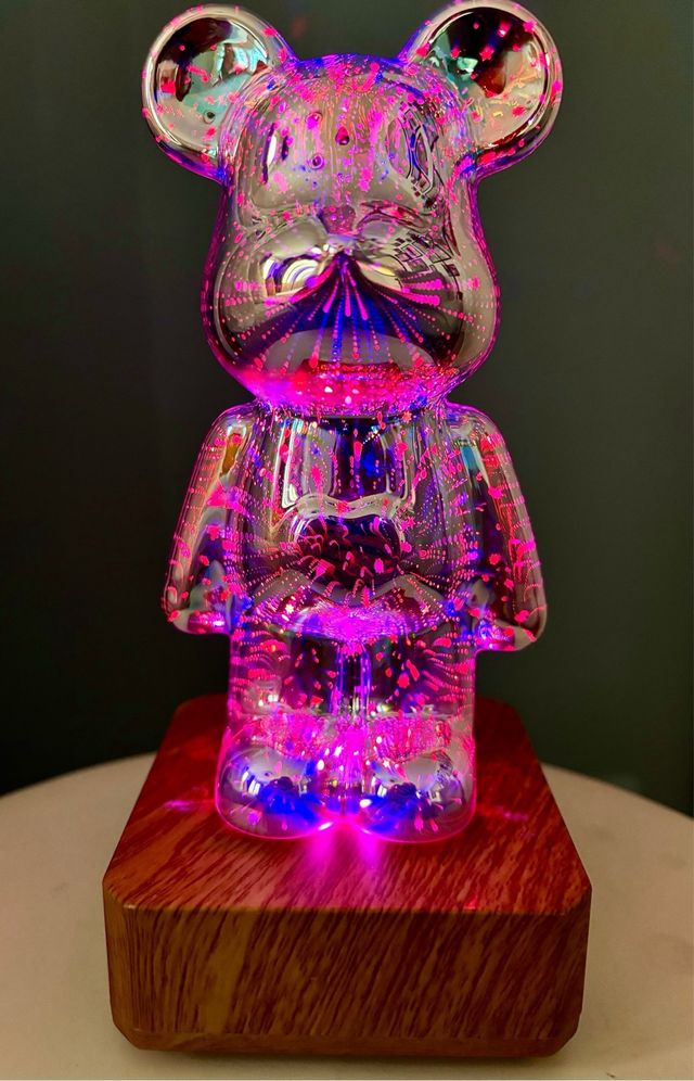 Lámpara Bearbrick Vidrio Mesa Multicolor