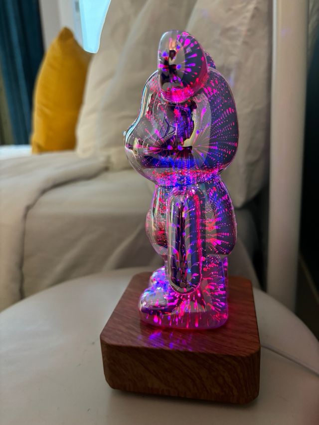 Lámpara Bearbrick Vidrio Mesa Multicolor