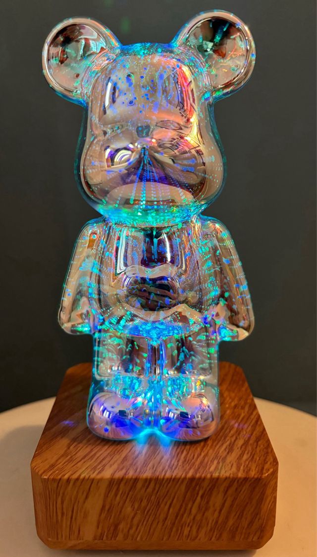 Lámpara Bearbrick Vidrio Mesa Multicolor