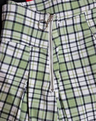 Falda de cuadros verde y blanca