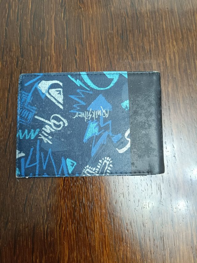 Cartera Quiksilver Negra y Azul NUEVA + ETIQUETA 
