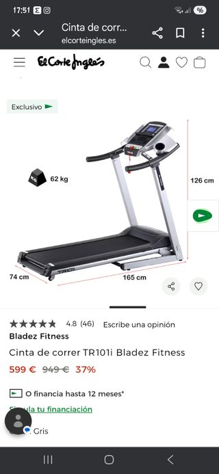 Cinta de correr Bladez TR1011