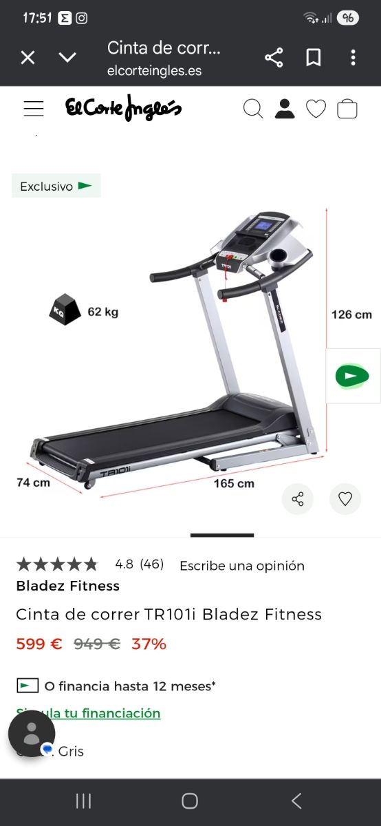 Cinta de correr Bladez TR1011