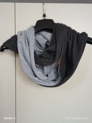 Scaldacollo bicolore grigio e nero