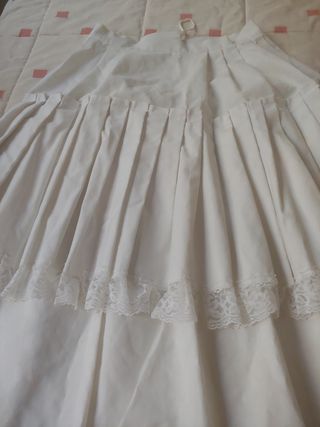 Cancán Fallera Blanco Talla Única , largo 78 cm