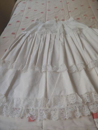 Cancán Fallera Blanco Talla Única , largo 78 cm