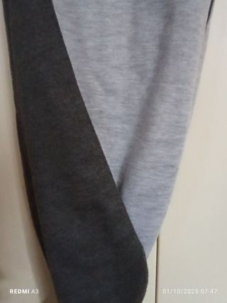 Sciarpa morbida bicolore grigio/nera