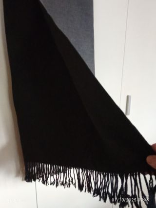 Sciarpa morbida bicolore grigio/nera