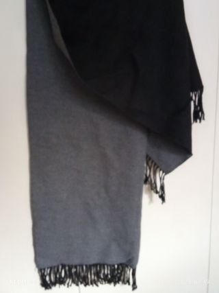 Sciarpa morbida bicolore grigio/nera
