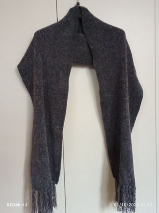 Sciarpa grigio melange in ciniglia