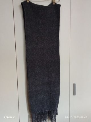 Sciarpa grigio melange in ciniglia