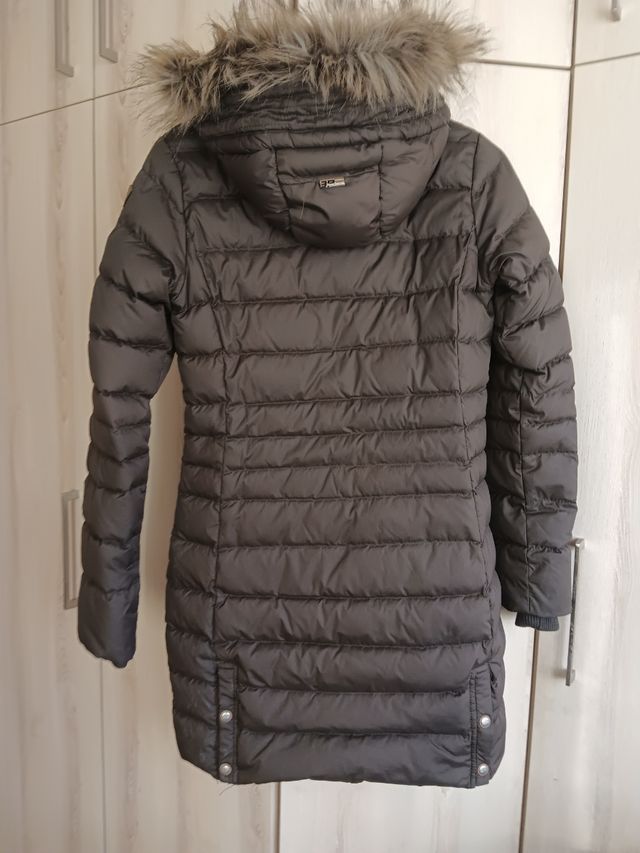 Abrigo Icepeak plumífero marrón con capucha