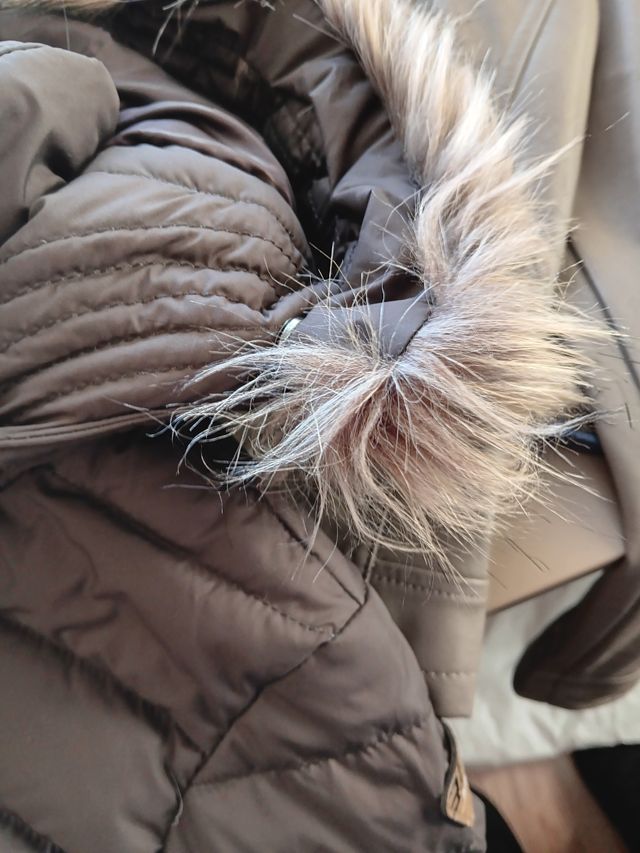 Abrigo Icepeak plumífero marrón con capucha