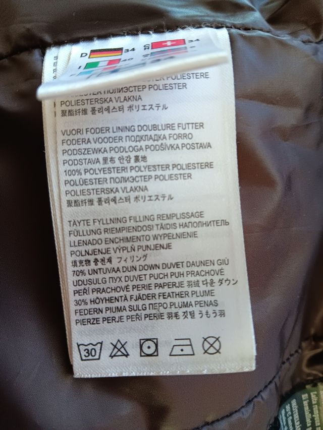 Abrigo Icepeak plumífero marrón con capucha