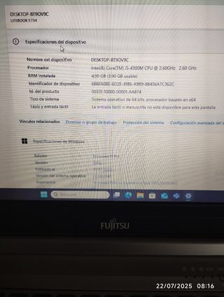 PORTÁTIL FUJITSU i5